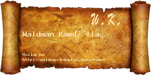 Waldman Kamélia névjegykártya